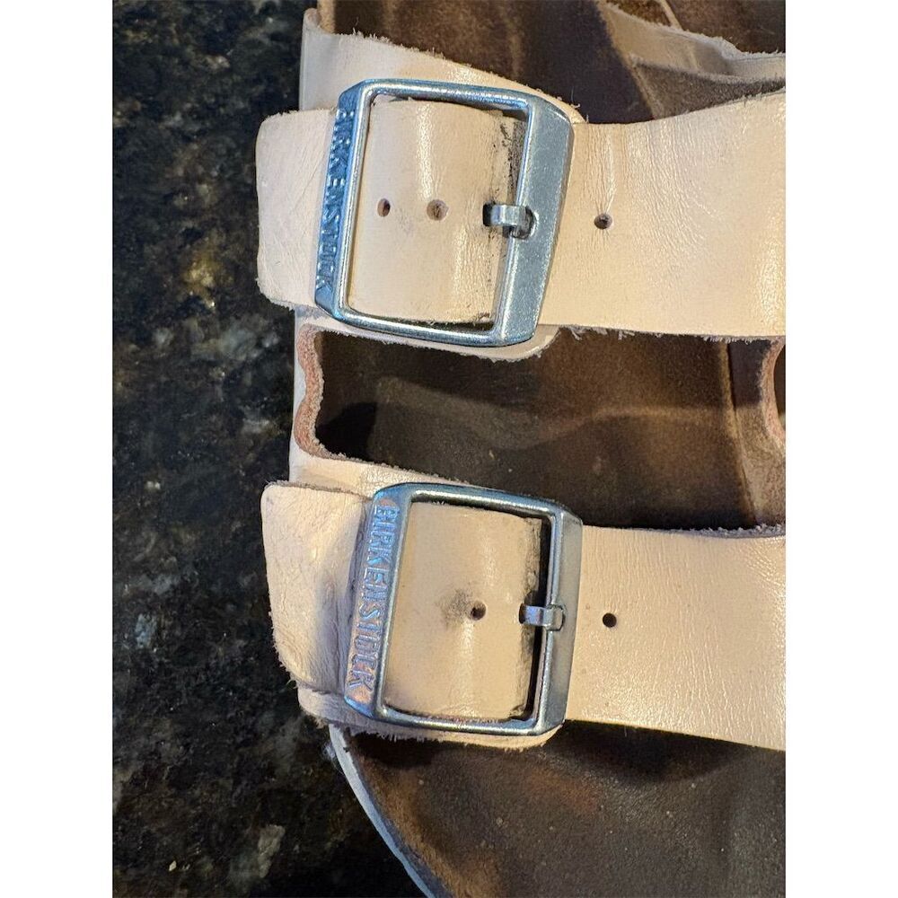 Birkenstock Arizona Women's Sandals Size 6 Ivory Leather Slip-On - Picture 2 of 16